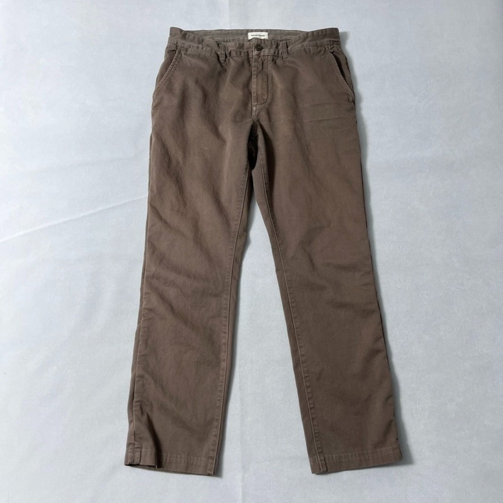 Taylor Stitch Foundation Pant Men 33 Slim Brown Cotton Chino FLAW READ